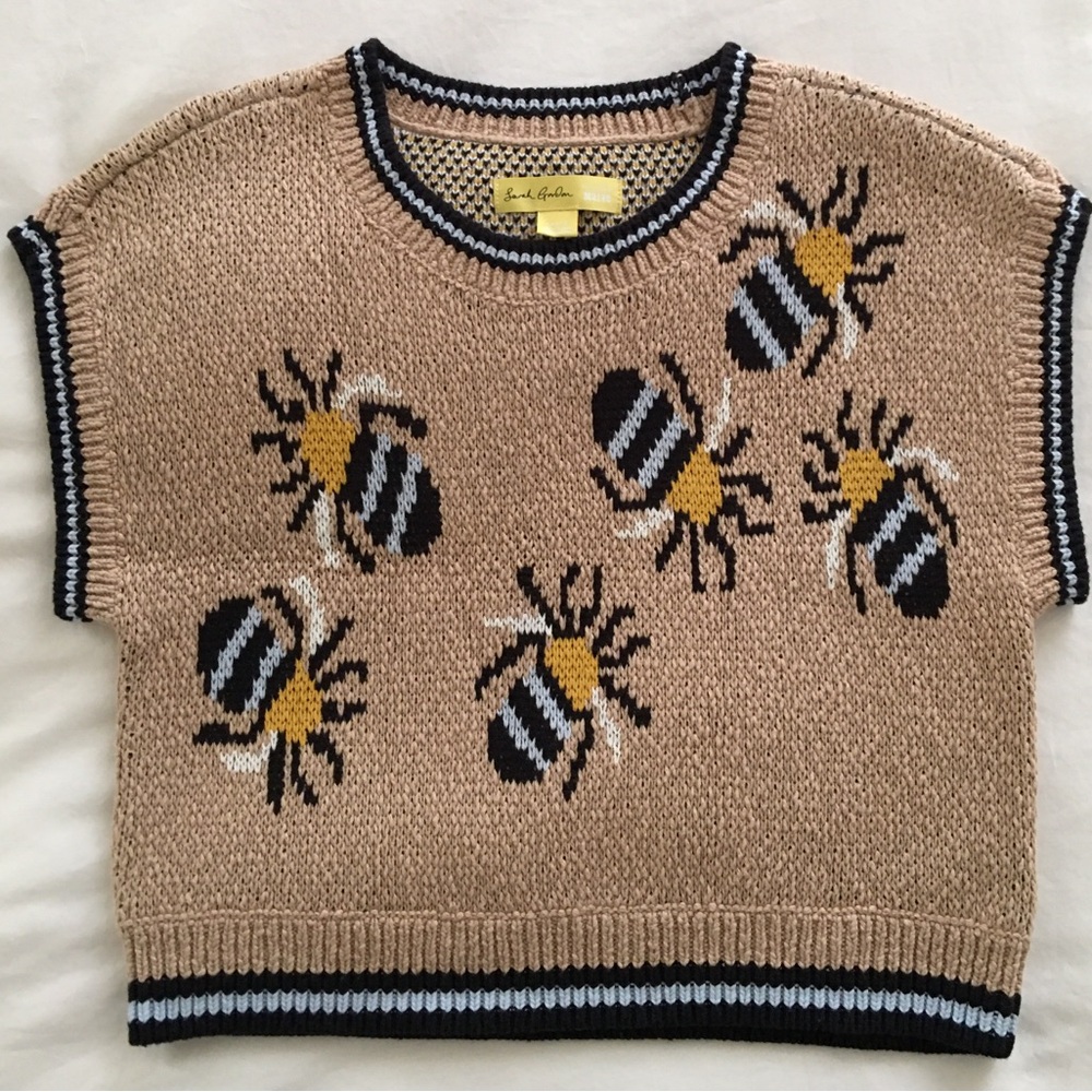 🆕 SARAH GORDON for MAEVE Bumble Bee Sweater Vest L - Picture 5 of 7